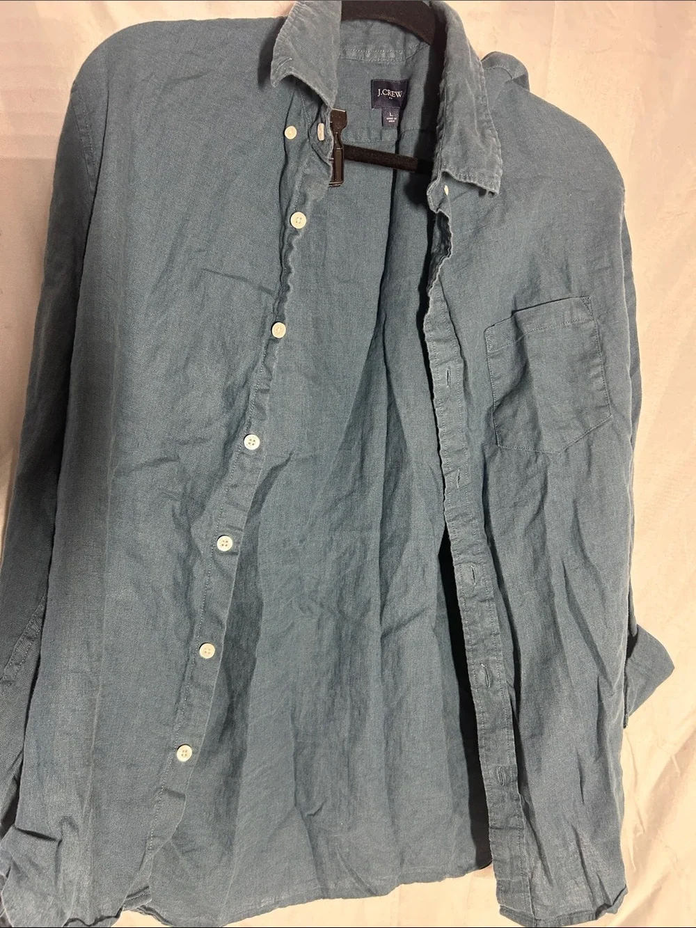J. Crew Men's Washed Light Blue Button-Down Shirt
